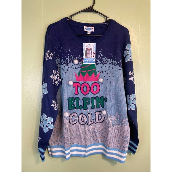 Sweaters - Too Elfin’ Cold Christmas Holiday sweater K013